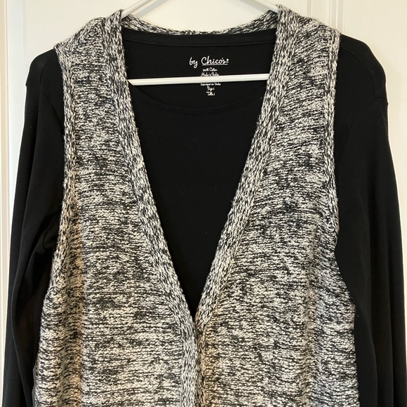 Chicos black/white long sweater vest. - Picture 2 of 3